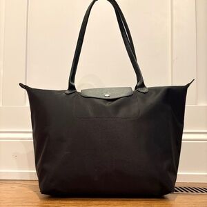 Longchamp Le Pliage Large Black Nylon Tote Shoulder Bag